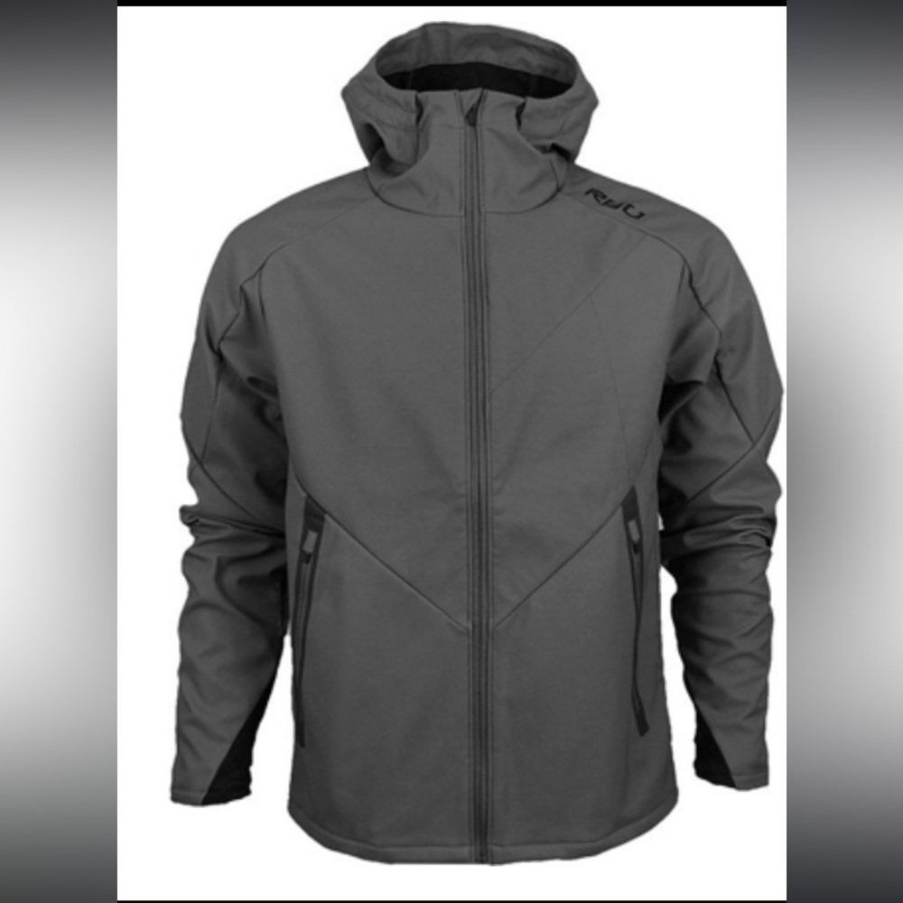 RYU Immortal Soft Shell Hoody Grey Hoodie FZ Poly Fleece Jacket NEW Mens L